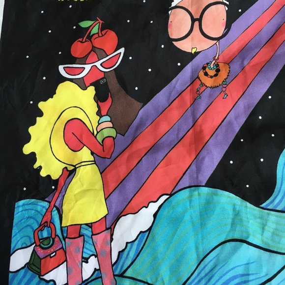 Laurence & Chico Scarf 34" Square Psychedelic - Picture 4 of 9